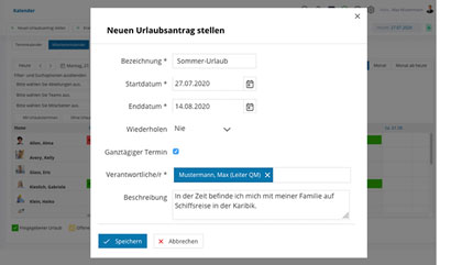 Module Intranet Software Mitarbeiterkalender Urlaubsantraege