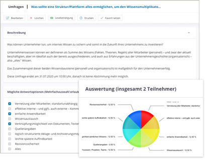 Wissensdatenbank Software Modul Umfragen Wissensdatenbank Software Module Umfragen