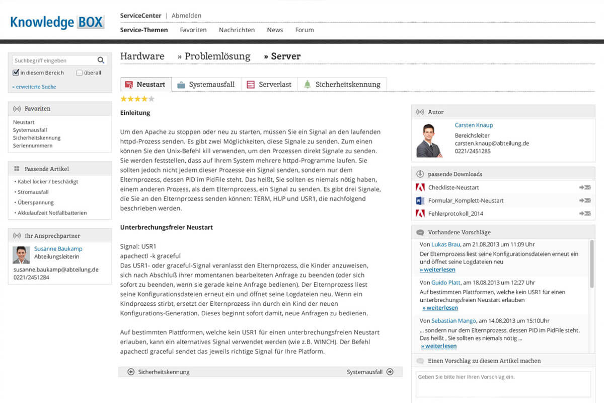 Intranet Software Wissensdatenbank KnowledgeBOX Erweiterungen Intranet Software Wissensdatenbank KnowledgeBOX