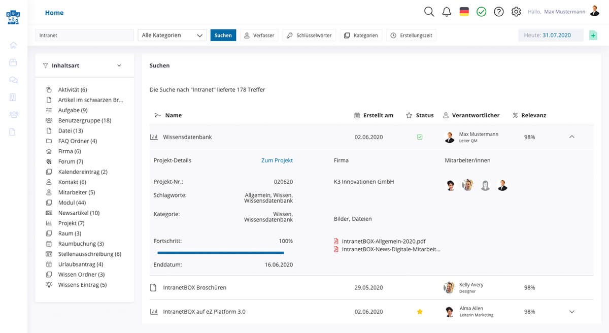 Enterprise Search Suchergebnis Enterprise Search